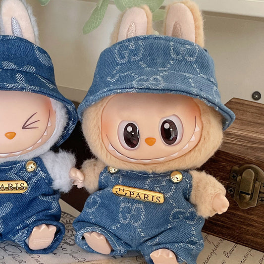 Labubu Denim Outfit for 17cm Sitting Doll - First & Second Gen