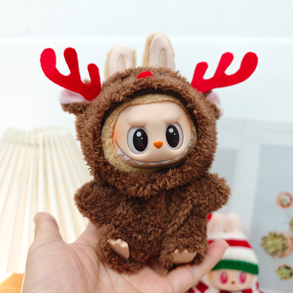 Generation II Labubu Pendant Labubu Replacement Clothes Christmas Sweater Gingerbread Man Doll suit Shoes