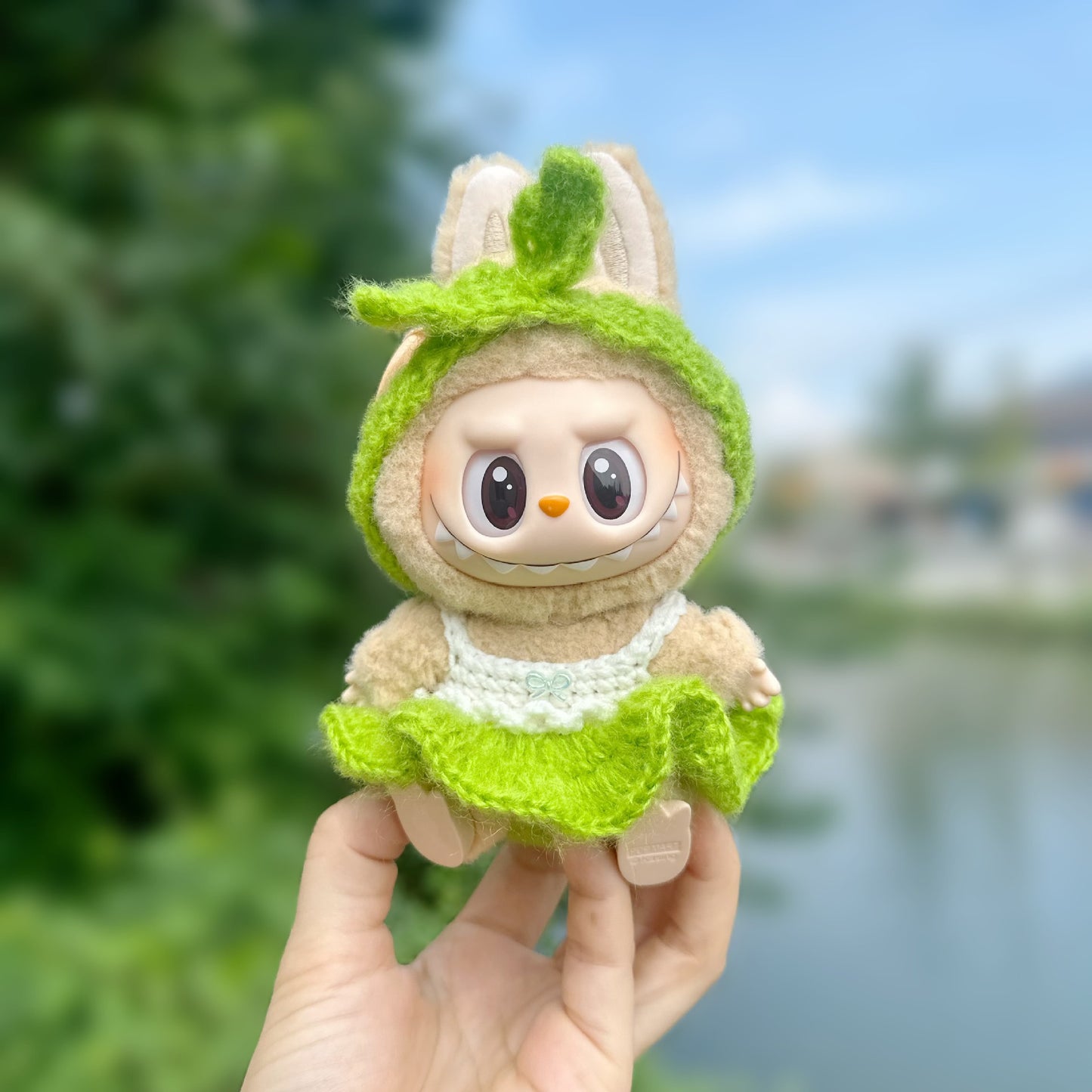 Only clothes] second generation labubu sit party doll clothes labubu for pure handmade one-piece tutu skirt