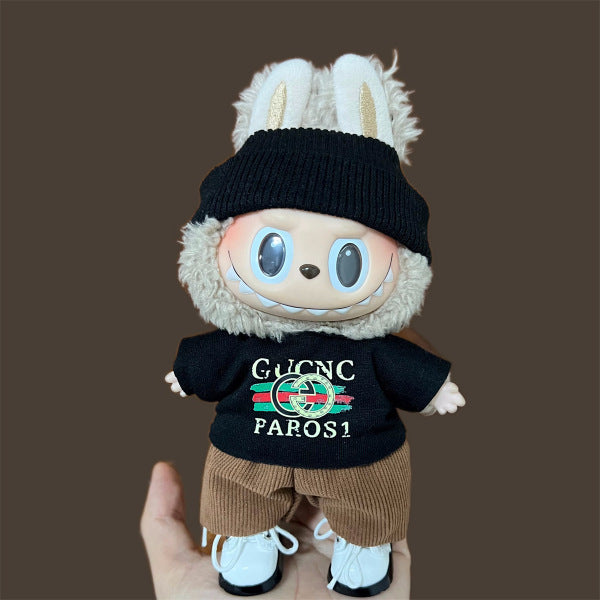 [Only Clothes] 17cm Blind Box Labubu Handmade Frog Piggy Stuffed Christmas Suit Labubu Hanging