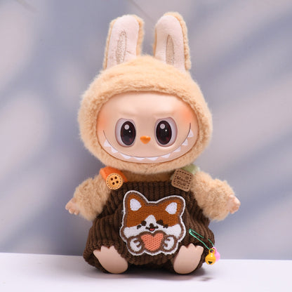 Only clothes] one or two generation pendant labubu small animal suspenders suit sit labubu change baby clothes