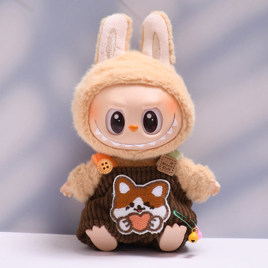 Only clothes] one or two generation pendant labubu small animal suspenders suit sit labubu change baby clothes