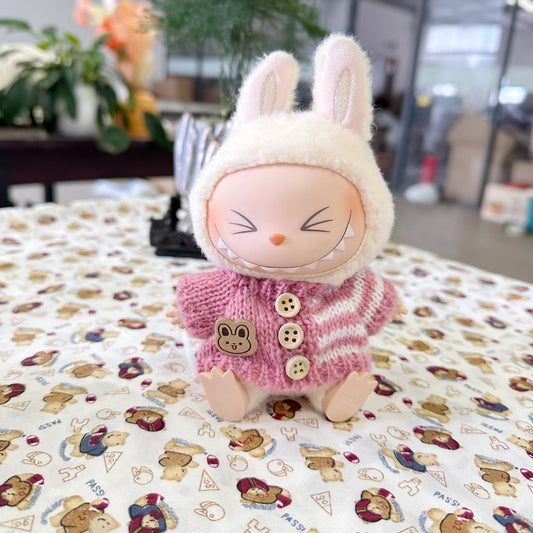 Only clothes] the first and second generation of blind box Rab cloth doll clothes LABUBU for the double bear sweater New Year's outfit