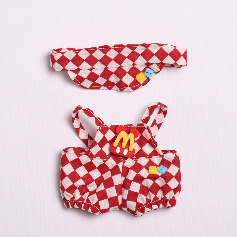 Only clothes] pendant 17cm cloth cloth clothes plaid tennis clothing hat vinyl LABUBU keychain doll clothing