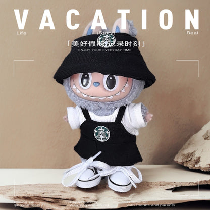 Labubu Doll Outfit - Star Bar Overalls Set with Accessories for 15-17cm Dolls