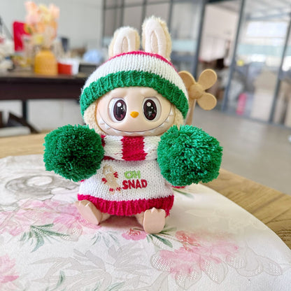 Only clothes] the first and second generation blind box pull cloth doll clothes pendant LABUBU for Christmas sweater hat