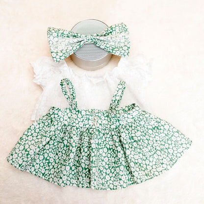 Labubu Doll Evening Dress Set - Black, White, Floral Colors