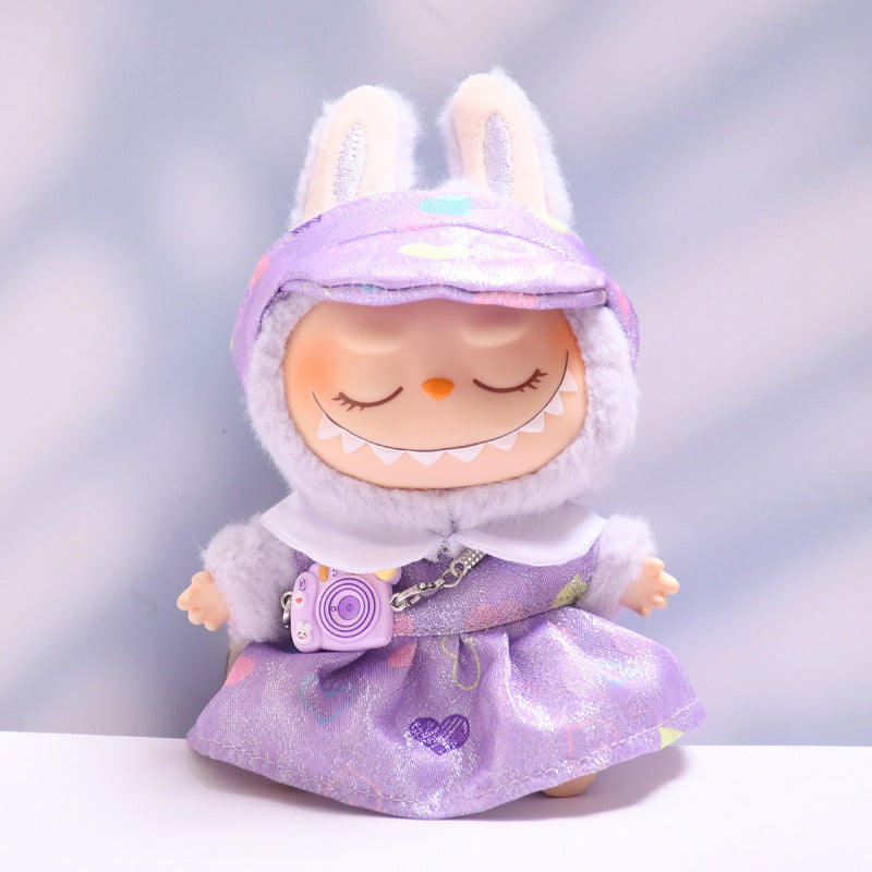 Only clothes] 17cm pendant pull cloth cloth for clothes spring and summer dress suit labubu baby dress cute