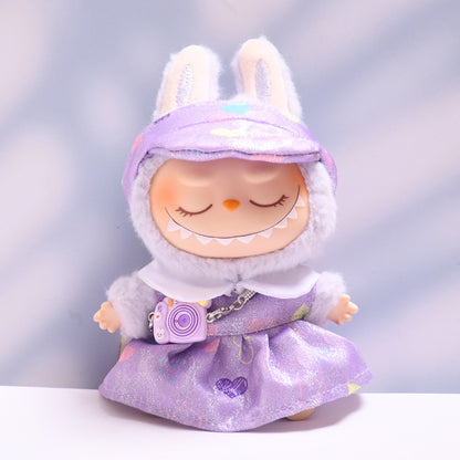 Only clothes] 17cm pendant pull cloth cloth for clothes spring and summer dress suit labubu baby dress cute