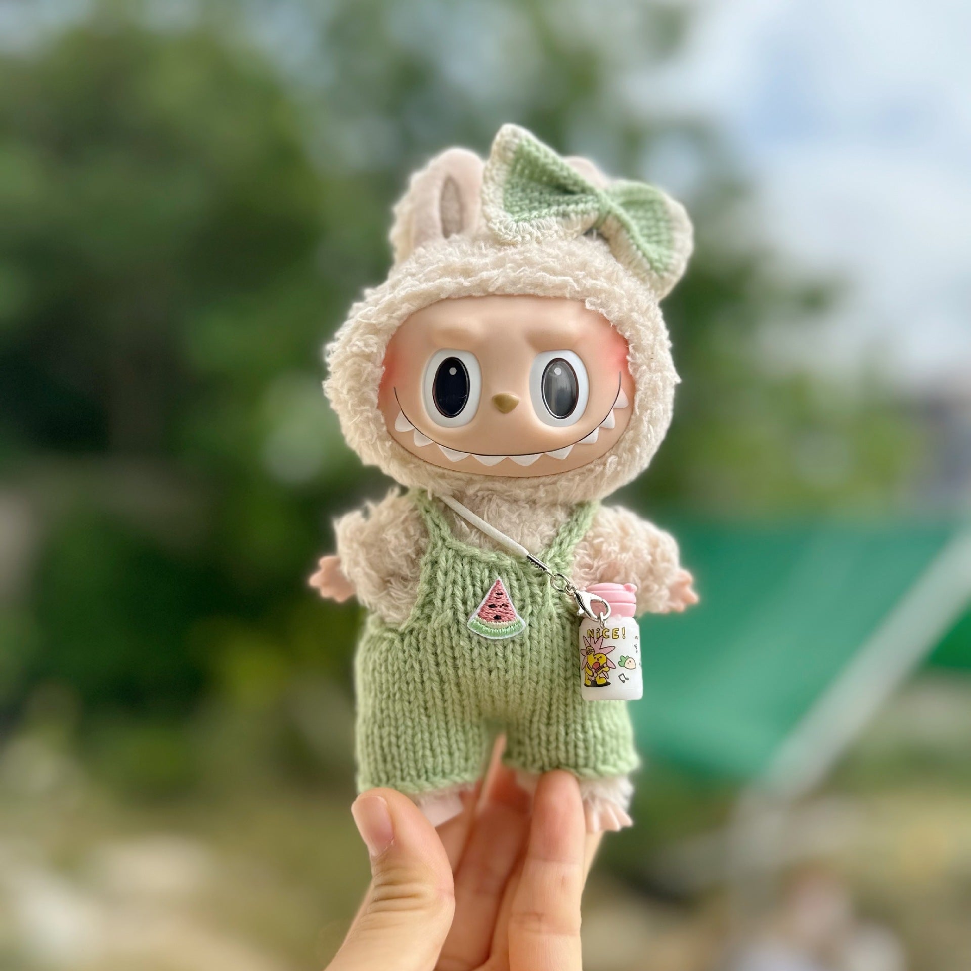 Only clothes] 17CM blind box pull cloth cloth for handmade summer watermelon suit pendant LABUBU suspenders