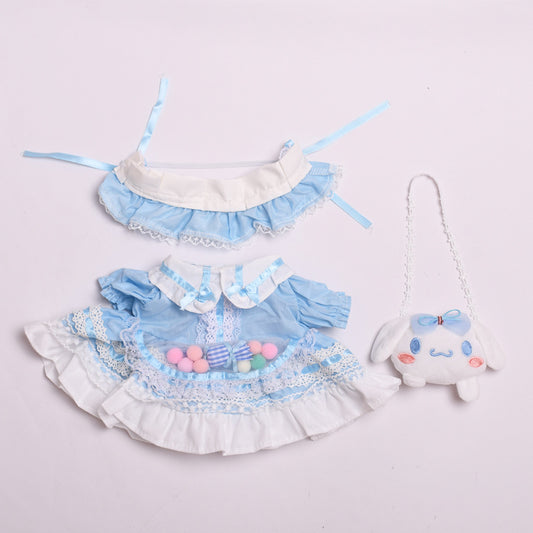 Labubu Blue Lolita Dress for 38cm Vinyl Doll