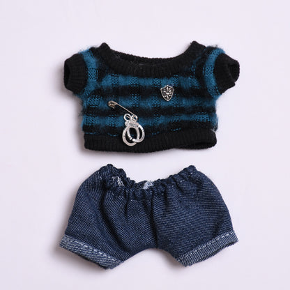 Only clothes generation two generation blind box cloth cloth pendant clothes striped knitted jeans Labubu change baby clothes