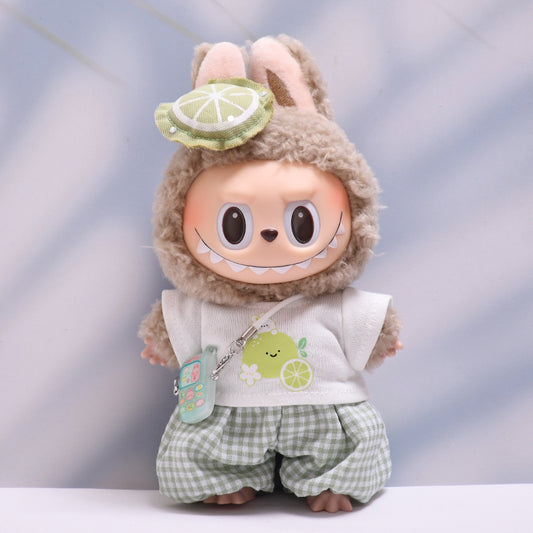 Only baby clothes] one, two and three generations of pendants labubu clothes fruit orange T-shirt suit labubu baby clothes