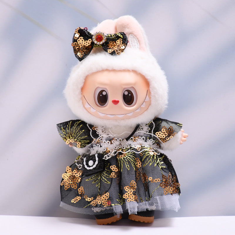 Only baby clothes] one, two and three generations of pendants labubu clothes lace sequined skirt suit cloth baby clothes