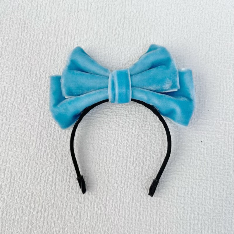 Labubu Sp Bow Headband Fugitive Princess Hair Accessories Elegant Bow Headband Sweet Velvet