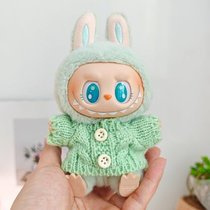 Labubu Doll Outfit - 17cm Sweater, Skirt & Accessories Set