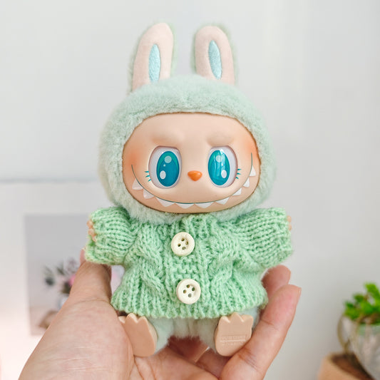 Labubu Doll Outfit - 17cm Sweater, Skirt & Accessories Set