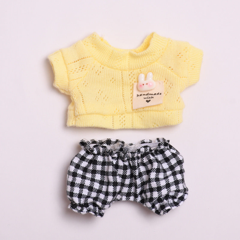 Labubu Doll Clothes - Smiley & Twist T-Shirts with Shorts Outfits