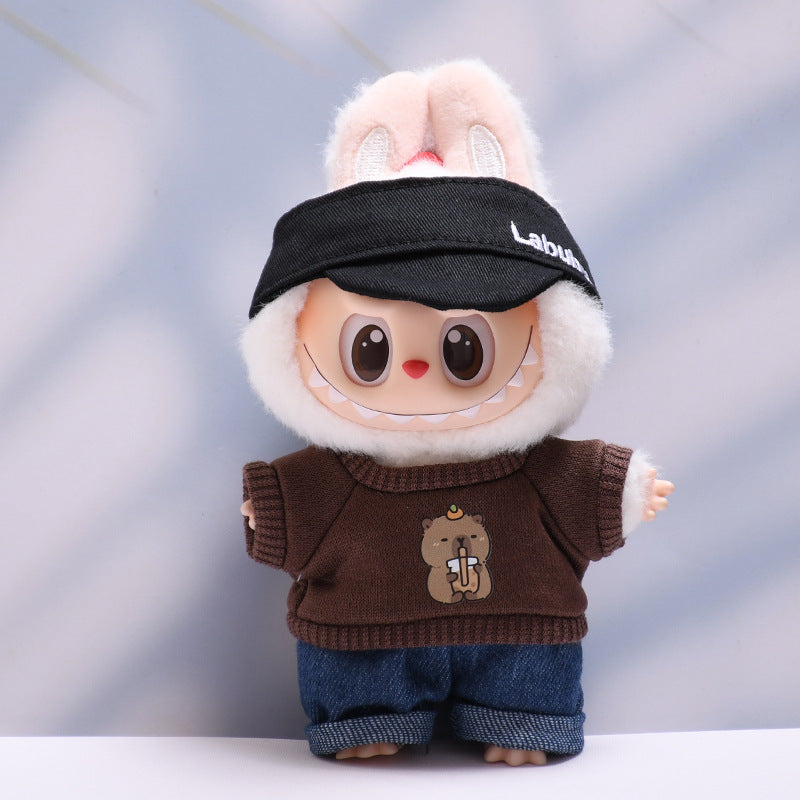 Only baby clothes] one or two generation pendant labubu clothes tide T-shirt jeans cap suit cloth baby clothes