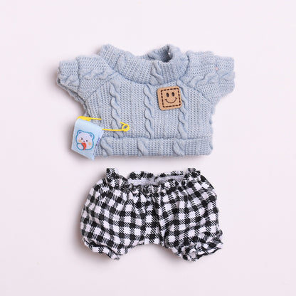 Labubu Doll Clothes - Twist T-Shirt & Shorts Outfit for 17cm Pendant Doll