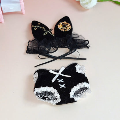 Labubu Doll Maid Outfit Set for 17cm Pendant Doll - Pink & White