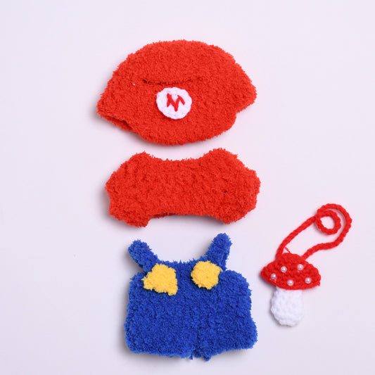 Clothes Only] One or Two Generation Pendant Rab Cloth Hand Knitted Plush Mario labubu Eva Clothes