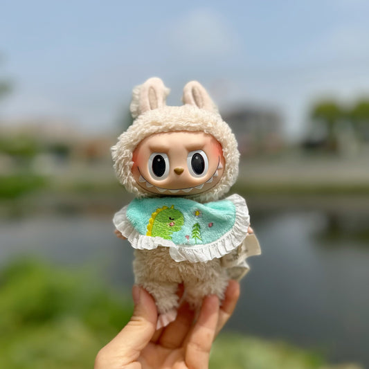 Clothes Only] Vinyl Rab Clothes 17CM Blind Box LABUBU Accessories for Piggy Shirt Bib Hat