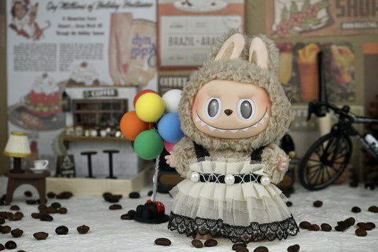 Labubu Doll 17cm Gauze Skirt with Lace Straps