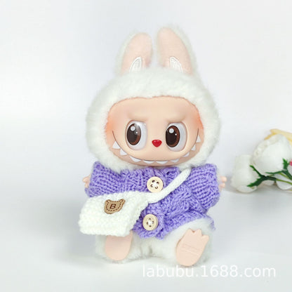 Labubu Doll Outfit - 17cm Sweater, Skirt & Bag Set for 1st-3rd Gen