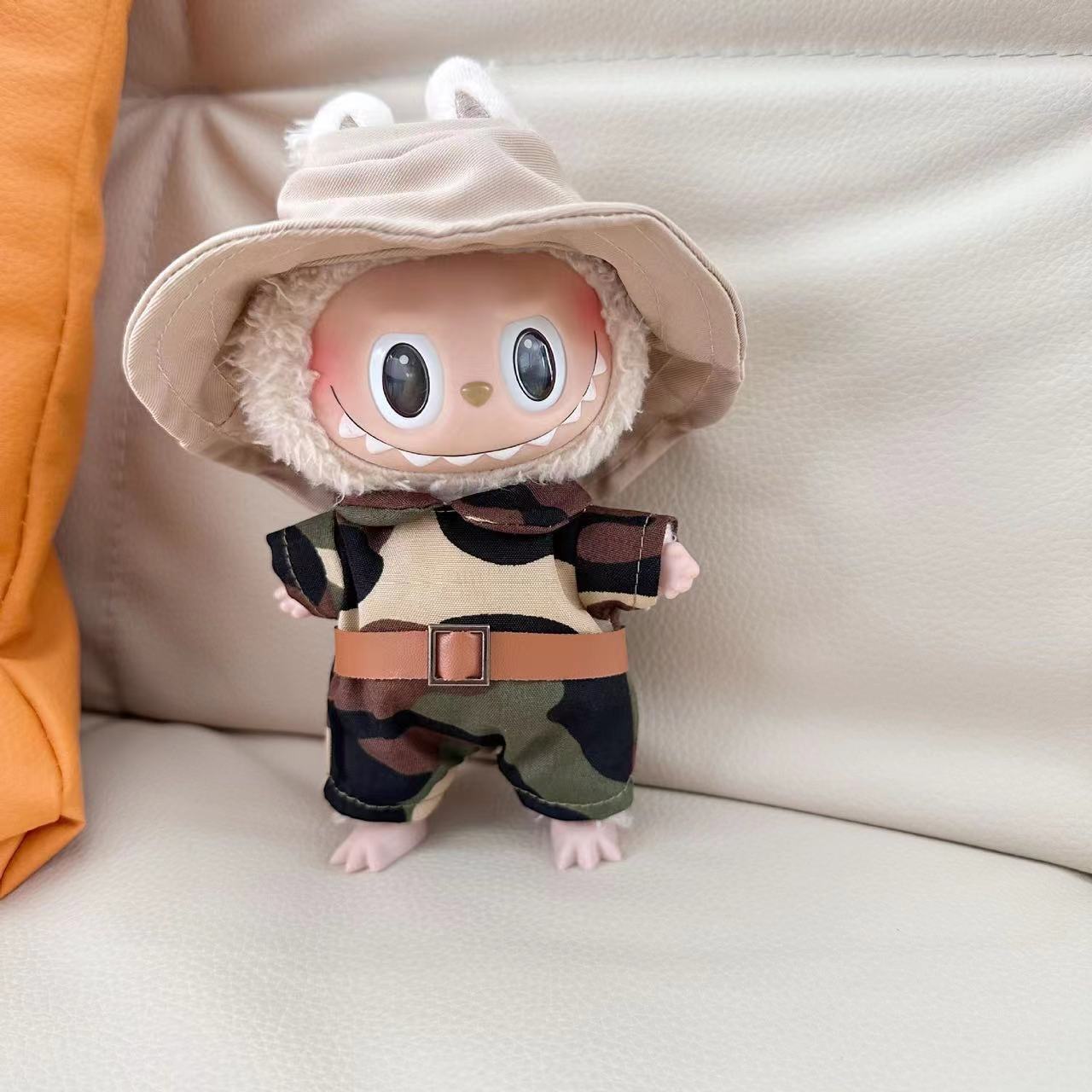 Only clothes] 17CM blind box pendant cloth clothes Thai police clothing LABUBU cool handsome camouflage clothing suit