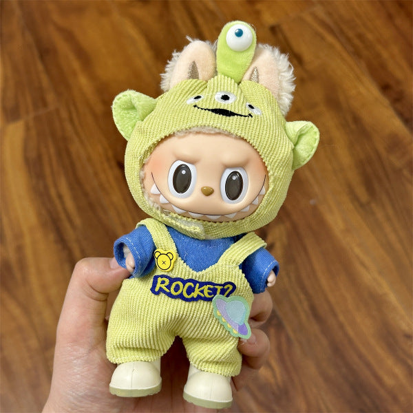 [Only Clothes] 17cm Blind Box Labubu Handmade Frog Piggy Stuffed Christmas Suit Labubu Hanging