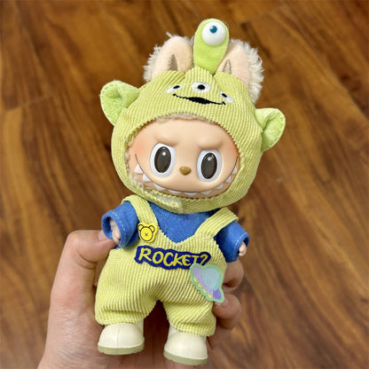 [Only Clothes] 17cm Blind Box Labubu Handmade Frog Piggy Stuffed Christmas Suit Labubu Hanging