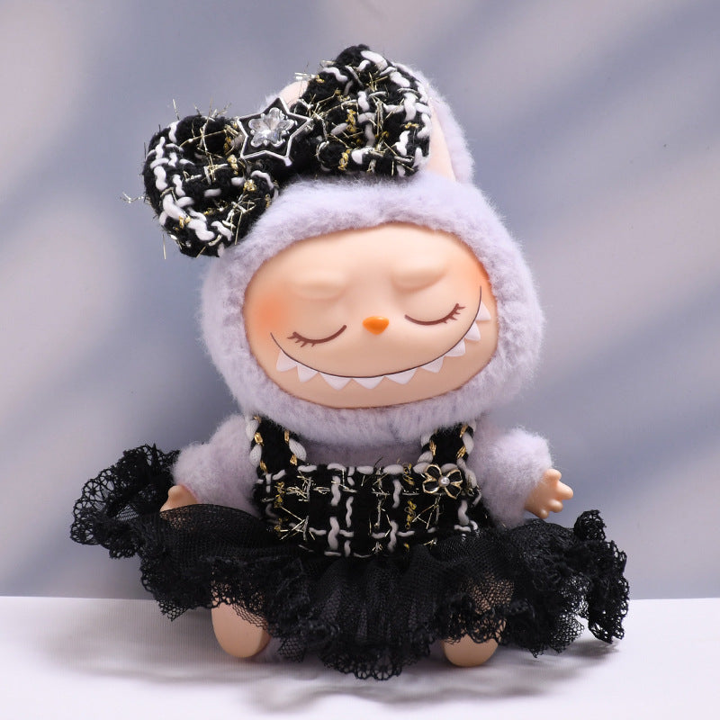 Only clothes] the first and second generation Labubu pendant clothes small fragrant style suspenders skirt cloth cloth doll clothes