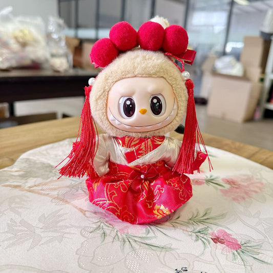 Only clothes] the first and second generation blind box pull cloth pass wear new year clothes LABUBU sit party new year Tang suit new