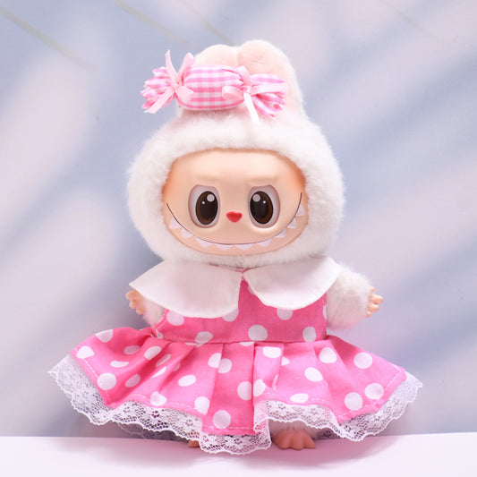 Labubu Doll Baby Clothes - Polka Dot Dress Sets & Accessories