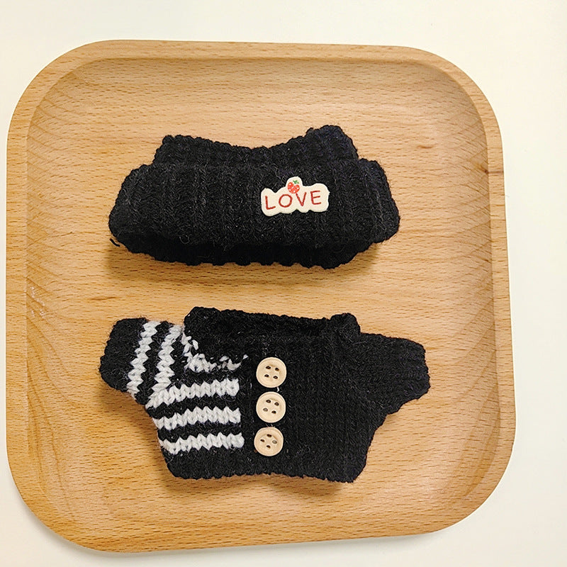 17cm Rab cloth doll clothes labubu plush doll clothes doll sit generation 2 generation hat sweater