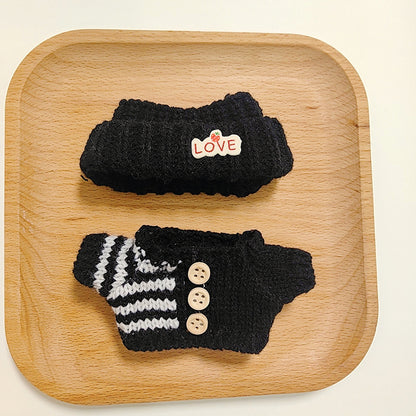17cm Rab cloth doll clothes labubu plush doll clothes doll sit generation 2 generation hat sweater