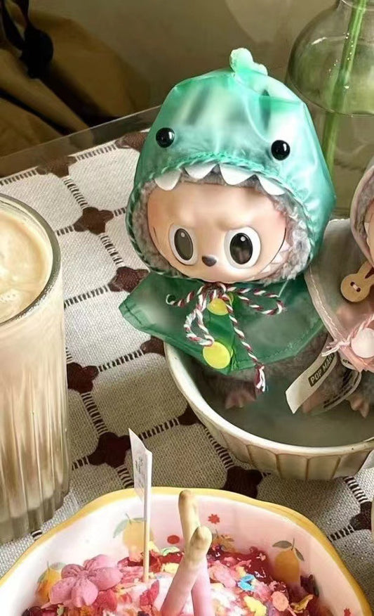 17CM Labubu Doll Coat Labubu Vinyl Doll Raincoat Change Bubble Mart Doll Change Doll