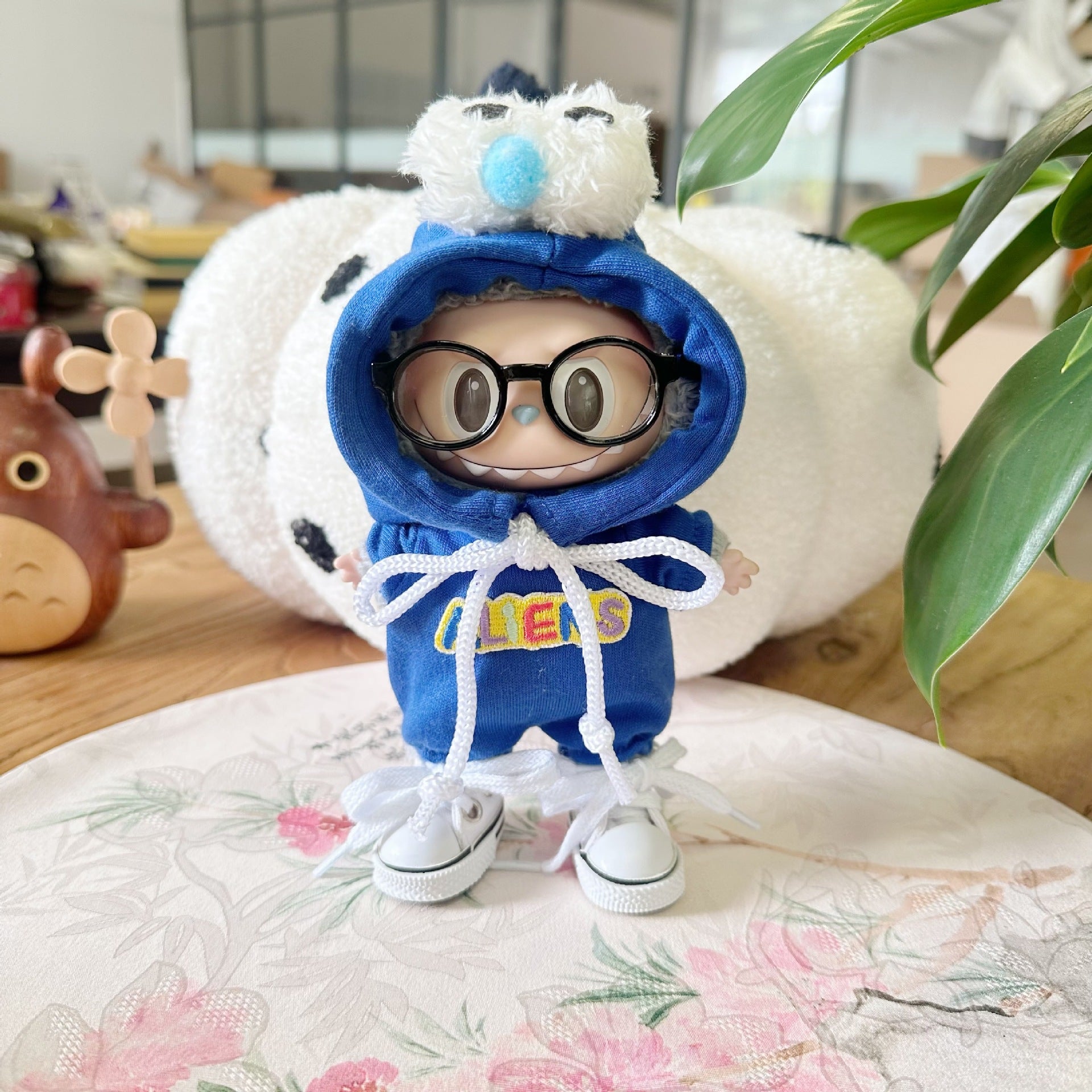 Clothes Only] 17CM Blind Box Labubu Doll Clothes Macaron LABUBU suit for Big Eye Monster