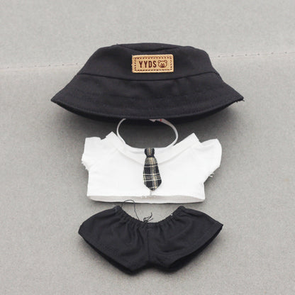 Labubu Doll Fisherman Hat & Outfit Set for 10cm & 17cm Vinyl Dolls