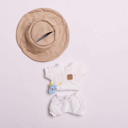 Labubu Doll Clothes - Twist T-Shirt & Shorts Outfit for 17cm Pendant Doll