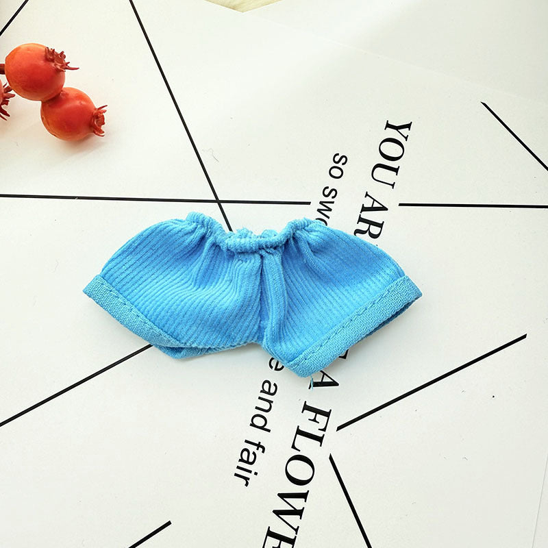 Clothes Only] 17cm Pendant Labubu Clothes Cat t Camellia Straw Hat Suit Labubu Doll Clothes