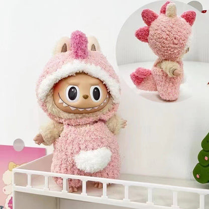 Only clothes] 17CM cloth cloth clothes key chain LABUBU big ear dog powder pig elk suit pendant spot