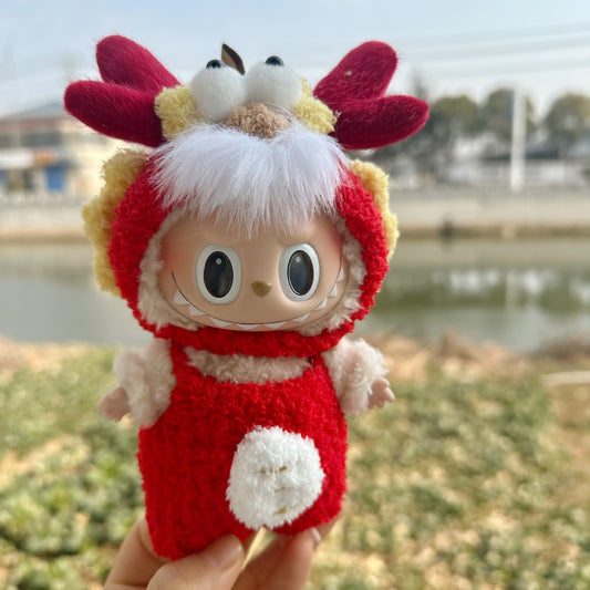 17CM keychain blind box cloth cloth clothes pendant LABUBU doll Dragon year new clothes pure handmade faucet boss
