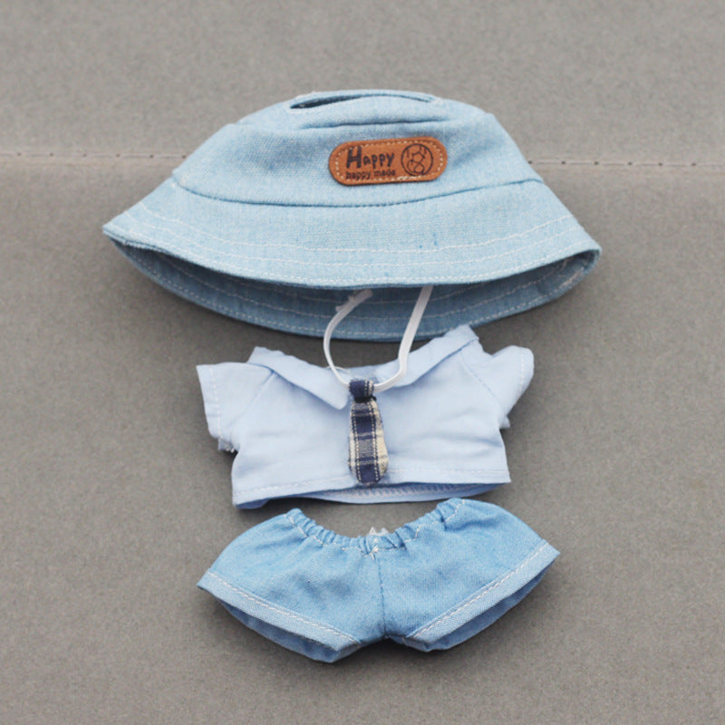 Labubu Doll Fisherman Hat & Outfit Set for 10cm & 17cm Vinyl Dolls