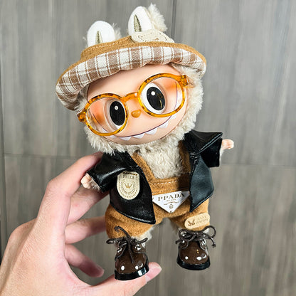 Labubu Doll Clothes Vinyl Plush 17cm Doll Cute Dress-Up Casual Outfit Handsome Plush Toy Clothes