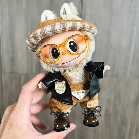 Labubu Doll Clothes Vinyl Plush 17cm Doll Cute Dress-Up Casual Outfit Handsome Plush Toy Clothes