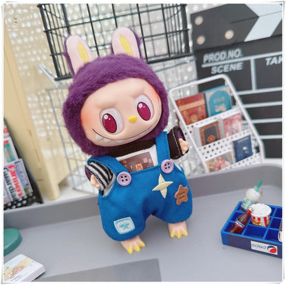 Labubu Doll Outfit - Cute Strappy Pants & Overalls for 10cm & 17cm Dolls