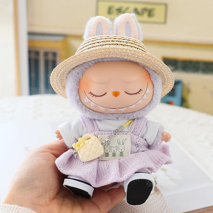 Rab cloth pendant generation two generation vinyl doll T-shirt suspenders suit doll clothes labubu doll clothes skirt