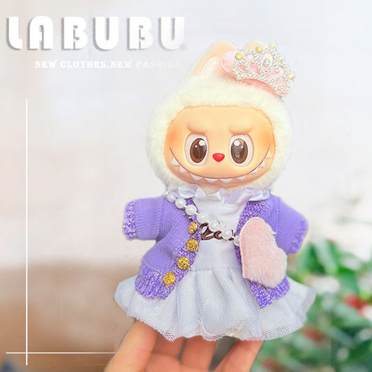 Labubu Doll Outfit - Gold Powder Joy Three-Piece Set for 17cm Doll
